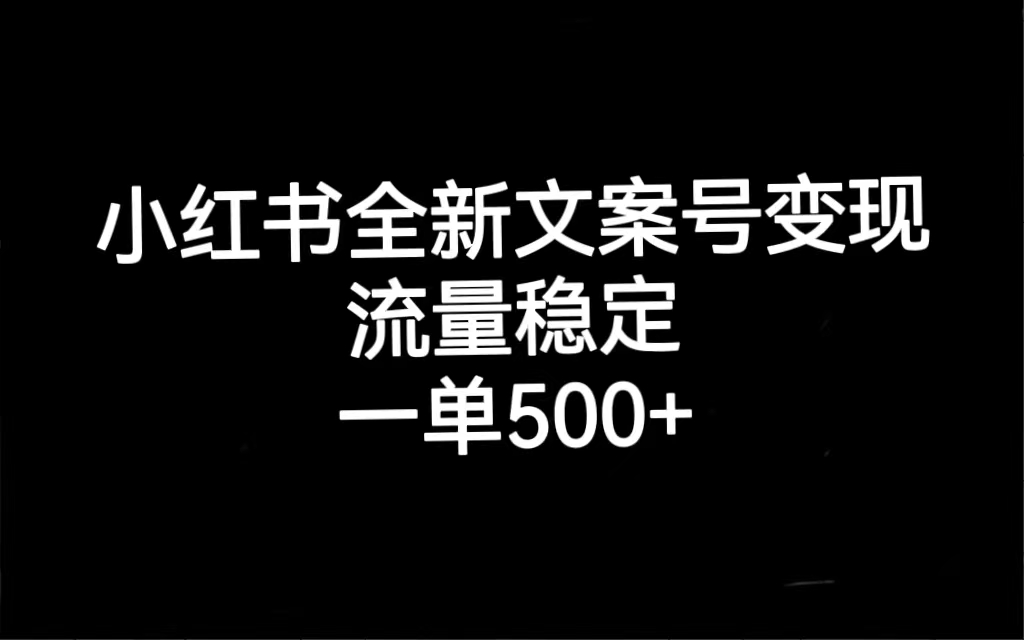 （7337期）小红书全新文案号变现，流量稳定，一单收入500+-桐创网