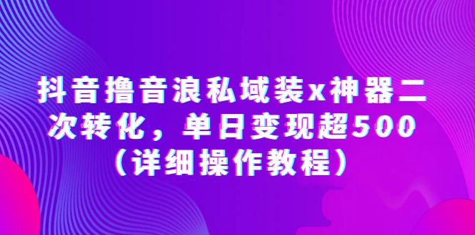 （6186期）抖音撸音浪私域装x神器二次转化，单日变现超500（详细操作教程）-桐创网