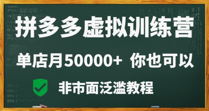 拼多多虚拟电商训练营月入30000+你也行，暴利稳定长久，副业首选-桐创网