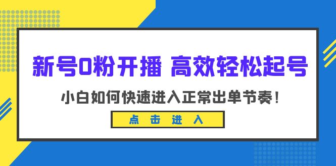 （6250期）新号0粉开播-高效轻松起号：小白如何快速进入正常出单节奏（10节课）-桐创网