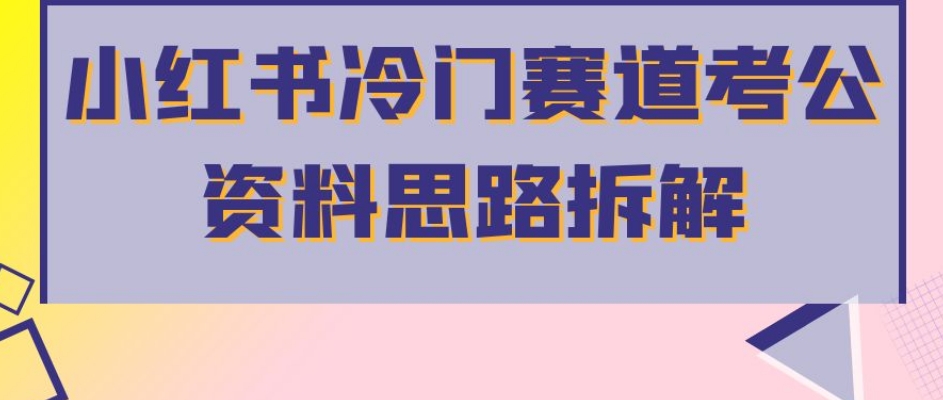 小红书冷门赛道考公资料思路拆解，简单搬运无需操作，转化高涨粉快轻松月入过万-桐创网