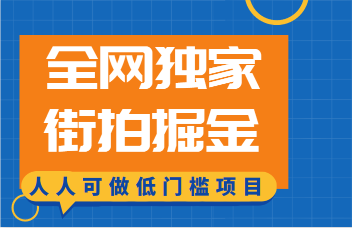 全网独家一街拍掘金，低门槛人人可做的赚钱项目-桐创网