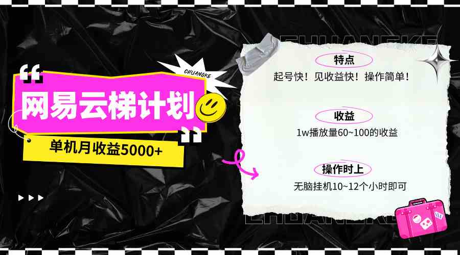 （10063期）最新网易云梯计划网页版，单机月收益5000+！可放大操作-桐创网