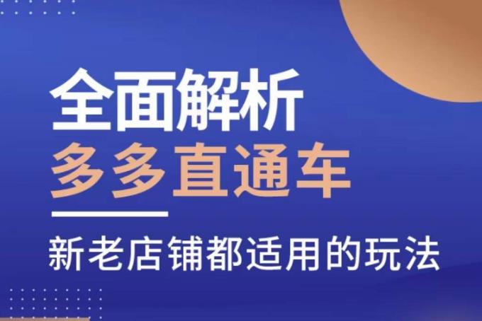 全面解析多多直通车，​新老店铺都适用的玩法-桐创网