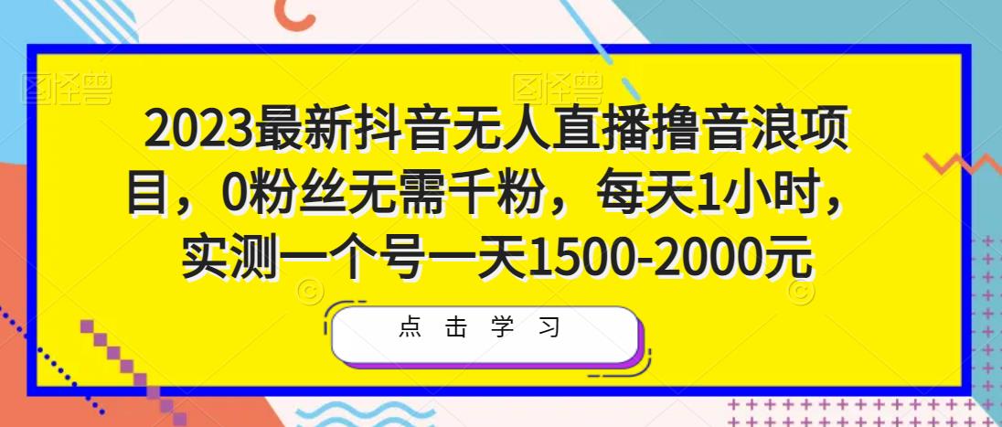 2023最新抖音无人直播撸音浪项目，0粉丝无需千粉，每天1小时，实测一个号一天1500-2000元-桐创网