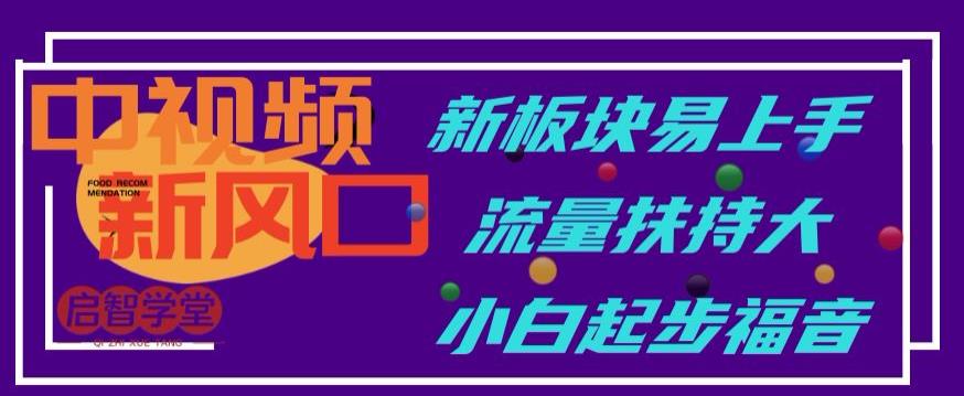 中视频新风口，新板块易上手，流量扶持大，小白起步福音【揭秘】-桐创网