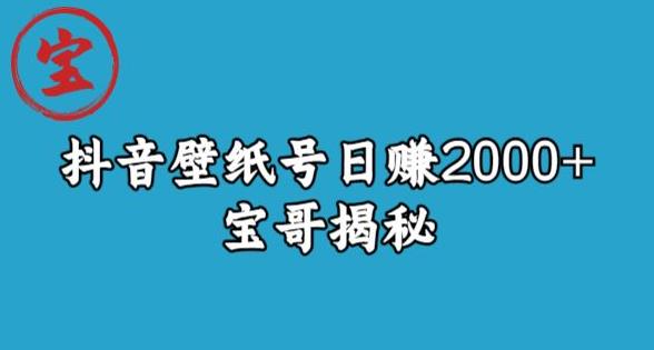 宝哥抖音壁纸号日赚2000+，不需要真人露脸就能操作【揭秘】-桐创网