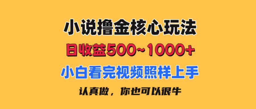 （11461期）小说撸金核心玩法，日收益500-1000+，小白看完照样上手，0成本有手就行-桐创网