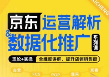 京东运营解析与数据化推广系列课，全维度讲解京东运营逻辑+数据化推广提升店铺销售额-桐创网