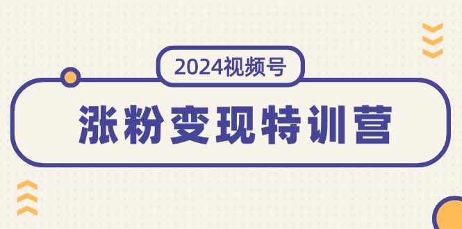 （11779期）2024视频号-涨粉变现特训营：一站式打造稳定视频号涨粉变现模式（10节）-桐创网