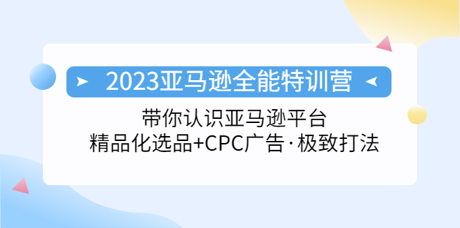 （5157期）2023亚马逊全能特训营：玩转亚马逊平台+精品化·选品+CPC广告·极致打法-桐创网