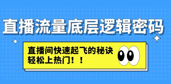 （4756期）直播流量底层逻辑密码：直播间快速起飞的秘诀，轻松上热门-桐创网