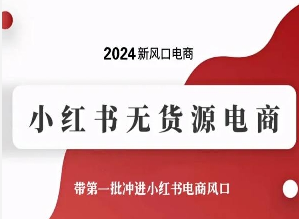 2024新风口电商，小红书无货源电商，带第一批冲进小红书电商风口-桐创网