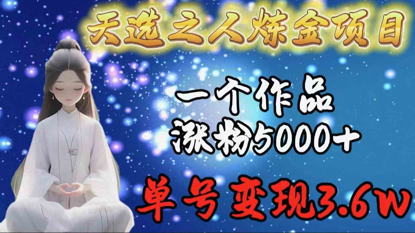 （9693期）天选之人炼金项目，一个作品涨粉5000+，单号变现3.6w-桐创网