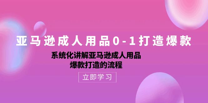 （10493期）亚马逊成人用品0-1打造爆款：系统化讲解亚马逊成人用品爆款打造的流程-桐创网