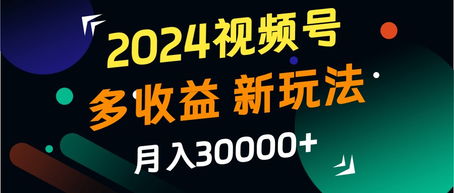 2024视频号多收益的新玩法，月入3w+，新手小白都能简单上手！-桐创网