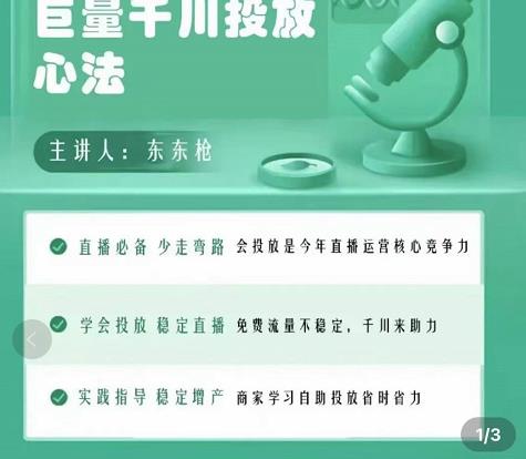 巨量千川优化师投放实操课，学会投放，稳定直播，稳定增产-桐创网