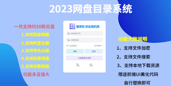 （5470期）（项目课程）2023网盘目录运营系统，一键安装教学，一共支持约30款云盘-桐创网