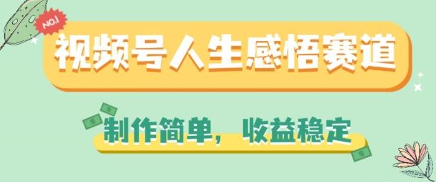 视频号人生感悟赛道，制作简单，收益稳定【揭秘】-桐创网