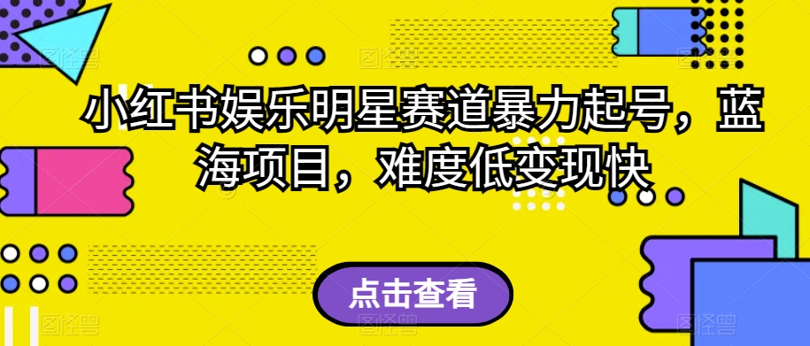 小红书娱乐明星赛道暴力起号，蓝海项目，难度低变现快【揭秘】-桐创网