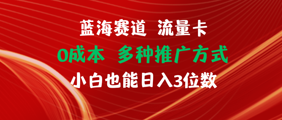 （11768期）蓝海赛道 流量卡 0成本 小白也能日入三位数-桐创网