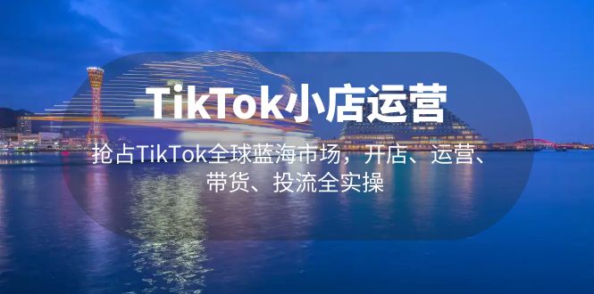 （5200期）TikTok小店运营 抢占TikTok全球蓝海市场，开店、运营、带货、投流全实操-桐创网