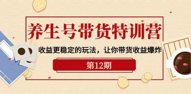 养生号带货特训营【12期】收益更稳定的玩法，让你带货收益爆炸（9节直播课）-桐创网