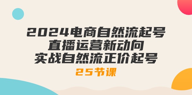 （10609期）2024电商自然流起号，直播运营新动向 实战自然流正价起号-25节课-桐创网