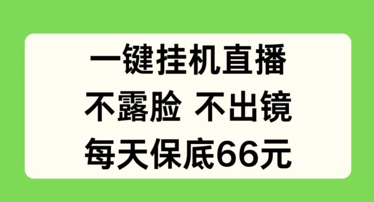 一键挂JI直播，不露脸不出境，每天保底66元【揭秘】-桐创网