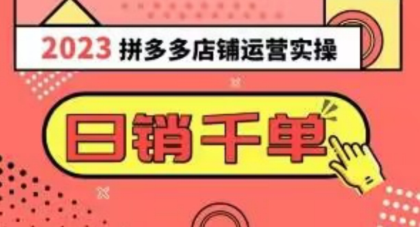 2023拼多多运营实操，每天30分钟日销1000＋，爆款选品技巧大全（10节课）-桐创网