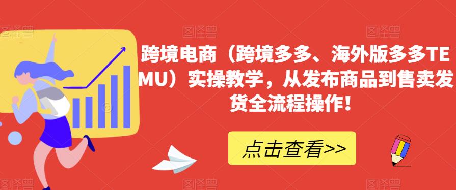 跨境电商（跨境多多、海外版多多TEMU）实操教学，从发布商品到售卖发货全流程操作！-桐创网