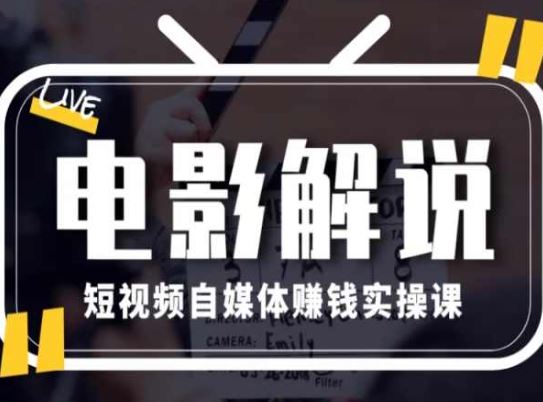 电影解说短视频自媒体赚钱实操课，教你做电影解说短视频，月赚1万-桐创网