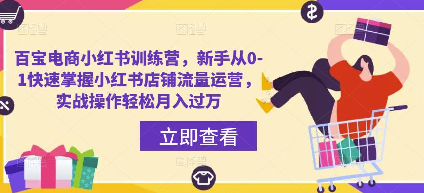 百宝电商小红书训练营，新手从0-1快速掌握小红书店铺流量运营，实战操作轻松月入过万-桐创网