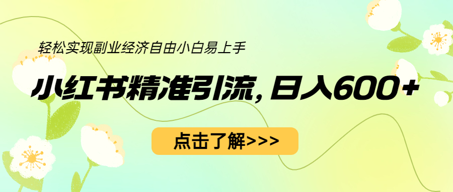 （6515期）小红书精准引流，小白日入600+，轻松实现副业经济自由（教程+1153G资源）-桐创网