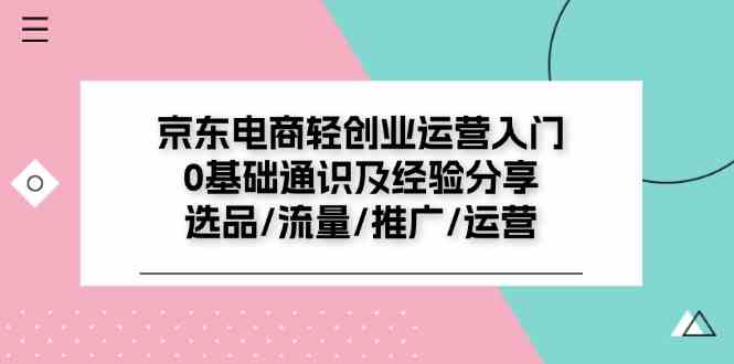 京东电商轻创业运营入门0基础通识及经验分享：选品/流量/推广/运营-桐创网