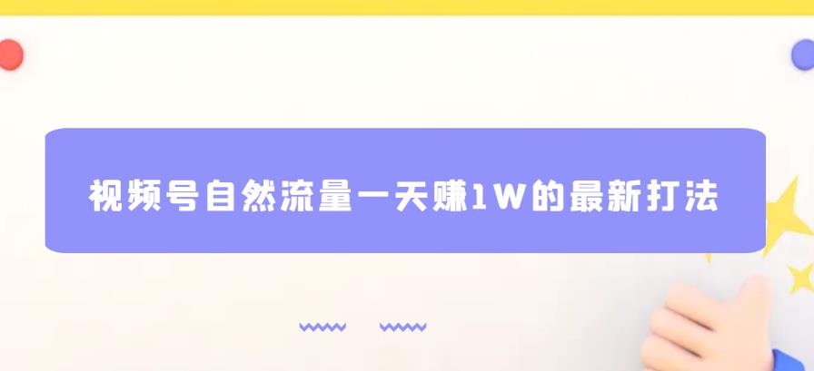 视频号自然流量一天赚1W的最新打法，基本0投资【揭秘】-桐创网