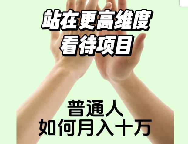 2023最火项目：站在更高维度看待项目，普通人如何月入十万【揭秘】-桐创网