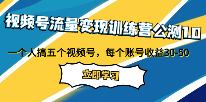 （7719期）视频号流量变现训练营公测1.0：一个人搞五个视频号，每个账号收益30-50-桐创网