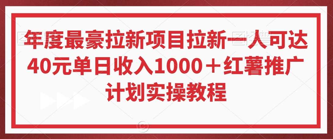 年度最豪拉新项目拉新一人可达40元单日收入1000＋红薯推广计划实操教程【揭秘】-桐创网