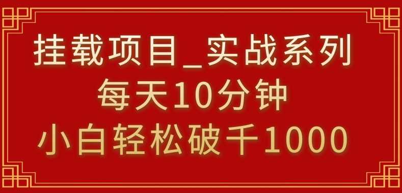 挂载项目，小白轻松破1000，每天10分钟，实战系列保姆级教程【揭秘】-桐创网