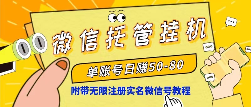 （10217期）微信托管挂机，单号日赚50-80，项目操作简单（附无限注册实名微信号教程）-桐创网