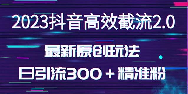 日引300＋创业粉，独家抖音高效截流2.0玩法（价值1280）-桐创网