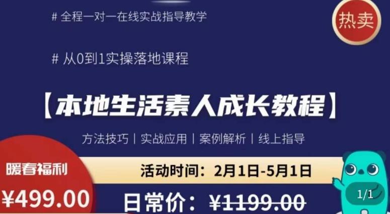 本地生活素人成长教程，​从0-1落地实操课程，方法技术，实战应用，案例解析-桐创网