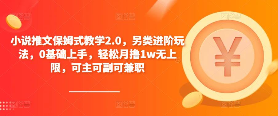 小说推文保姆式教学2.0，另类进阶玩法，0基础上手，轻松月撸1w无上限，可主可副可兼职-桐创网