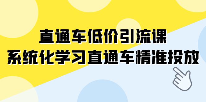 （7698期）直通车-低价引流课，系统化学习直通车精准投放（14节课）-桐创网