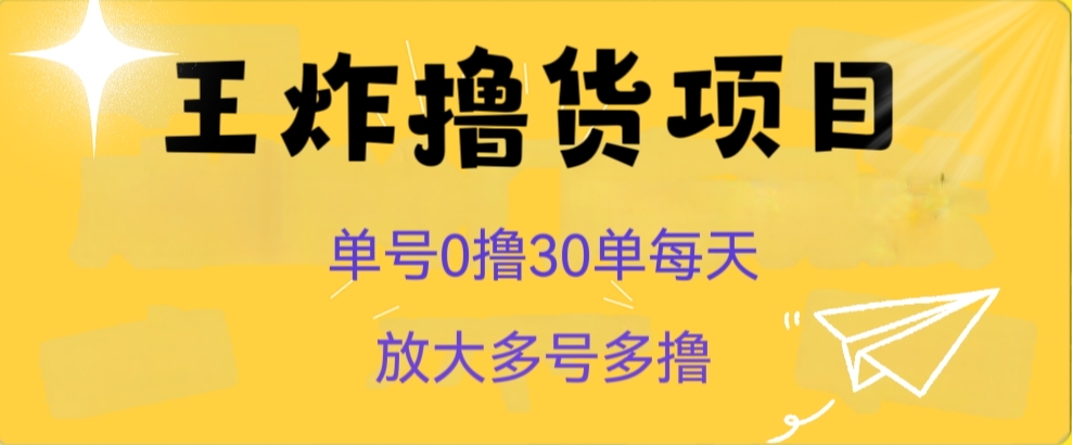 王炸撸货项目，单号0撸30单每天，多号多撸【揭秘】-桐创网