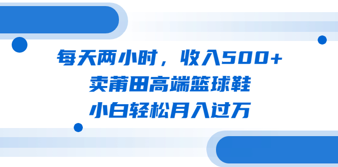 （6437期）每天两小时，收入500+，卖莆田高端篮球鞋，小白轻松月入过万（教程+素材）-桐创网