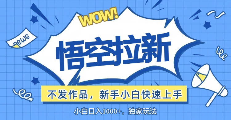 （12243期）悟空拉新最新玩法，无需作品暴力出单，小白快速上手-桐创网