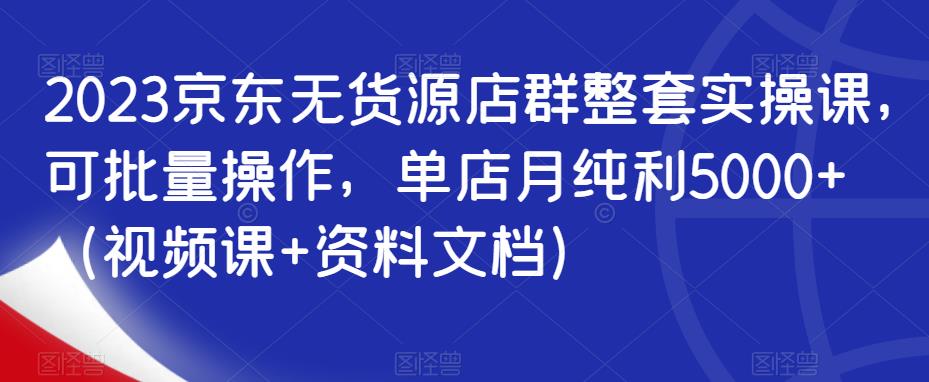 2023京东无货源店群整套实操课，可批量操作，单店月纯利5000+（视频课+资料文档）-桐创网