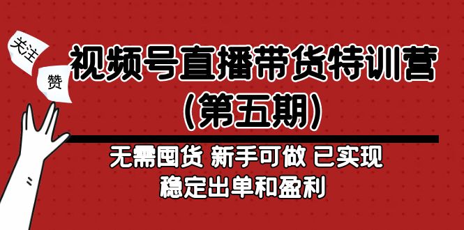 （4945期）视频号直播带货特训营（第五期）无需囤货 新手可做 已实现稳定出单和盈利-桐创网